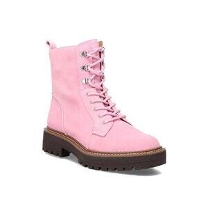 Sam Edelman Womens 7.5 M Pink Washed Hibiscus Lace Up Combat Boots NIB JB8